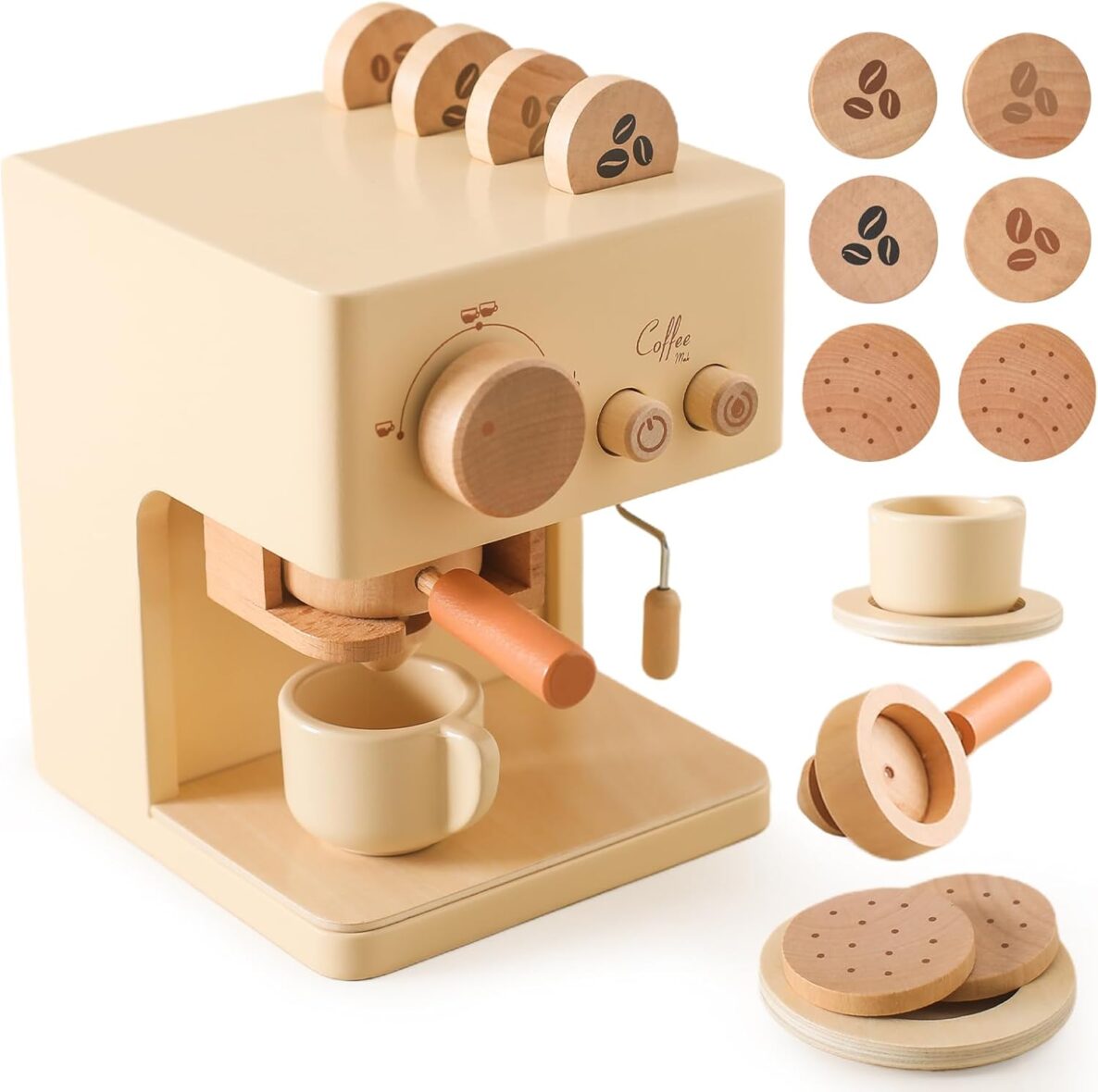 Wooden Coffee Machine Toy Set